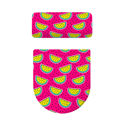 Purple Fancy Watermelon Pattern Print Toilet Lid And Tank Cover Set