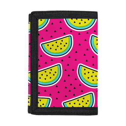 Purple Fancy Watermelon Pattern Print Trifold Wallet