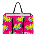 Purple Fancy Watermelon Pattern Print Utility Tote Bag