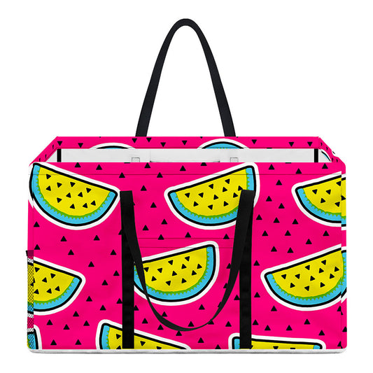 Purple Fancy Watermelon Pattern Print Utility Tote Bag
