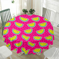 Purple Fancy Watermelon Pattern Print Waterproof Round Tablecloth