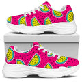 Purple Fancy Watermelon Pattern Print White Chunky Shoes