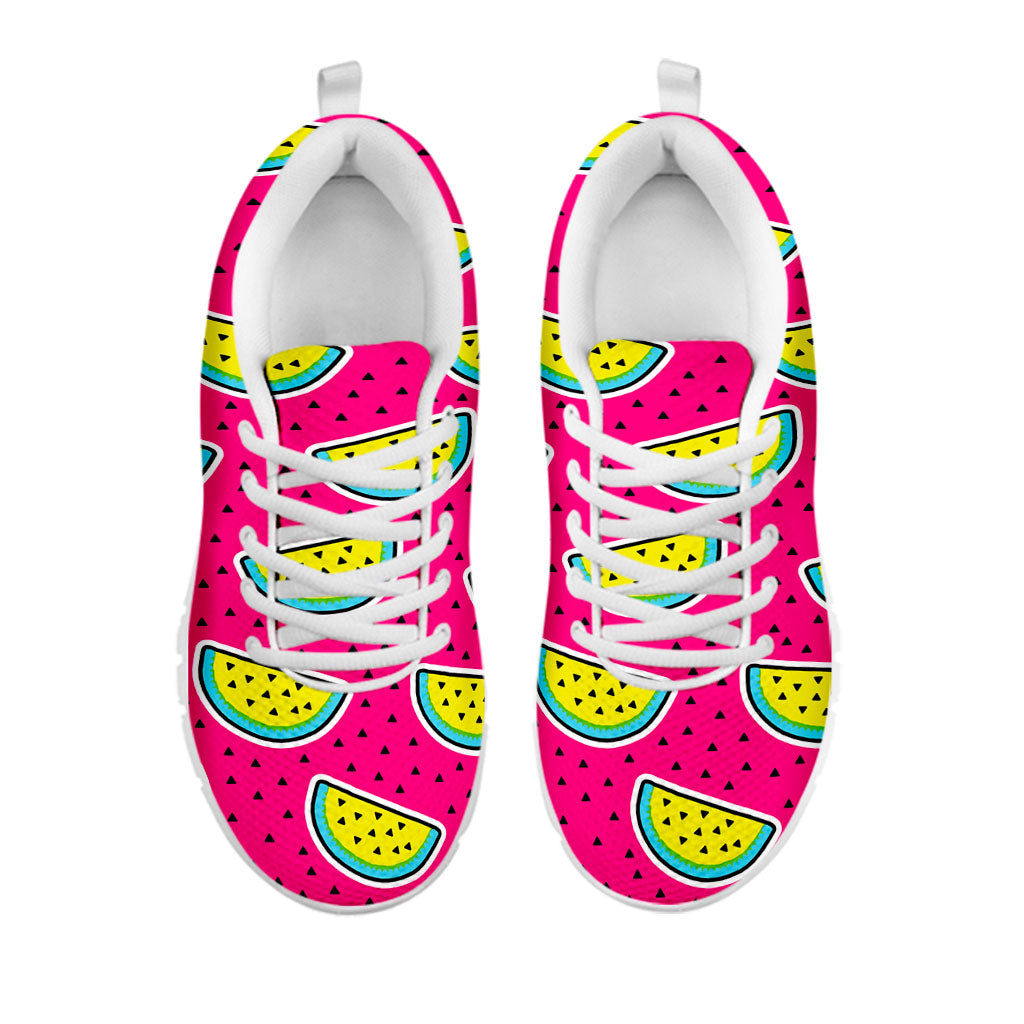 Purple Fancy Watermelon Pattern Print White Running Shoes