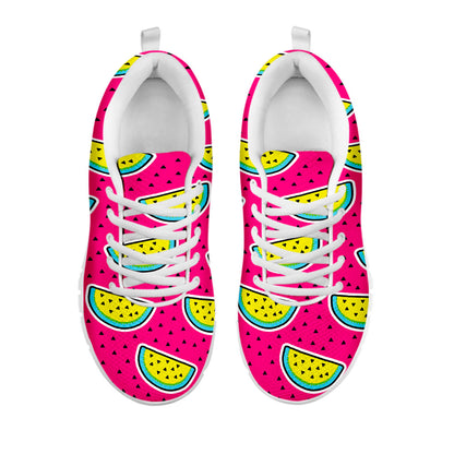 Purple Fancy Watermelon Pattern Print White Running Shoes
