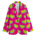 Purple Fancy Watermelon Pattern Print Women's Blazer