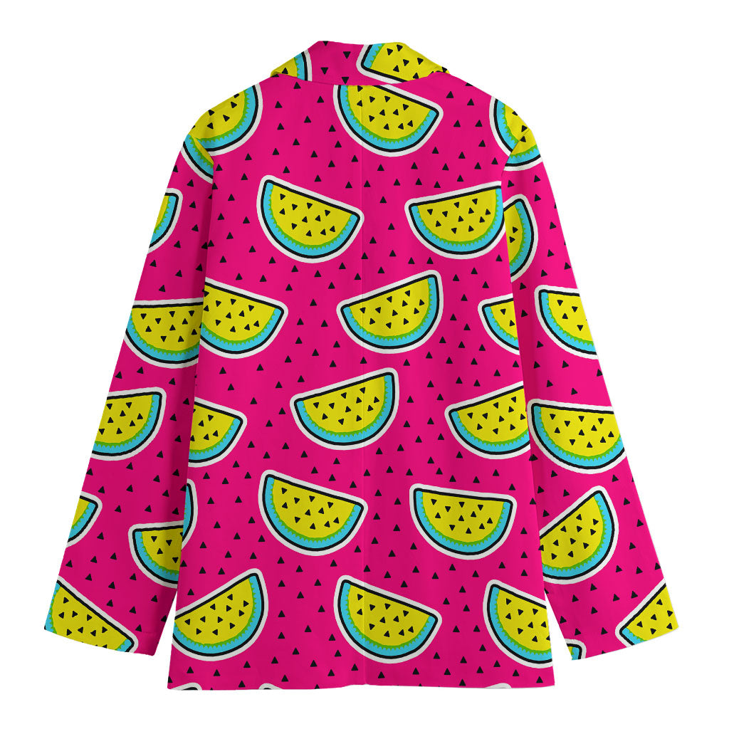 Purple Fancy Watermelon Pattern Print Women's Blazer