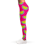 Purple Fancy Watermelon Pattern Print Women's Leggings