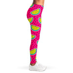 Purple Fancy Watermelon Pattern Print Women's Leggings