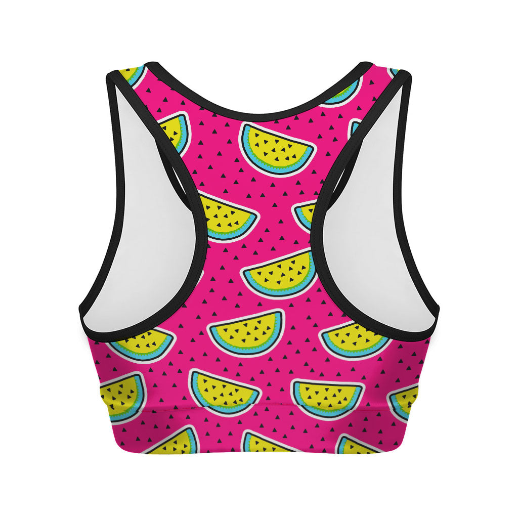Purple Fancy Watermelon Pattern Print Women's Sports Bra