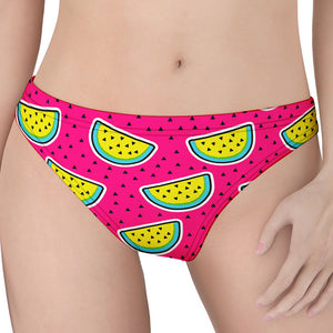 Purple Fancy Watermelon Pattern Print Women's Thong