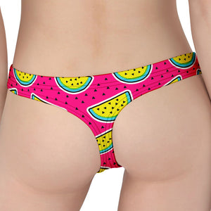 Purple Fancy Watermelon Pattern Print Women's Thong