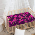 Purple Floral Flower Pattern Print Baby Crib Sheet