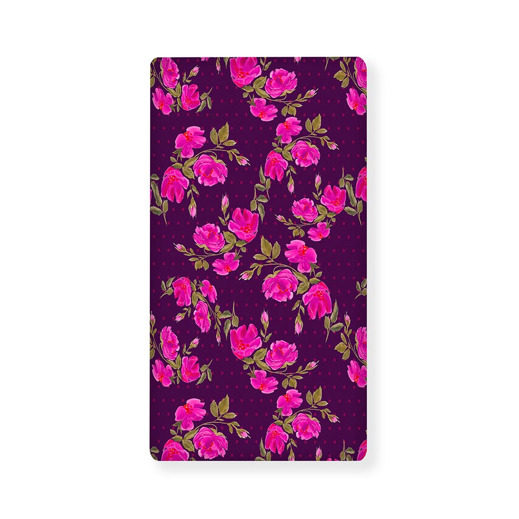 Purple Floral Flower Pattern Print Baby Crib Sheet