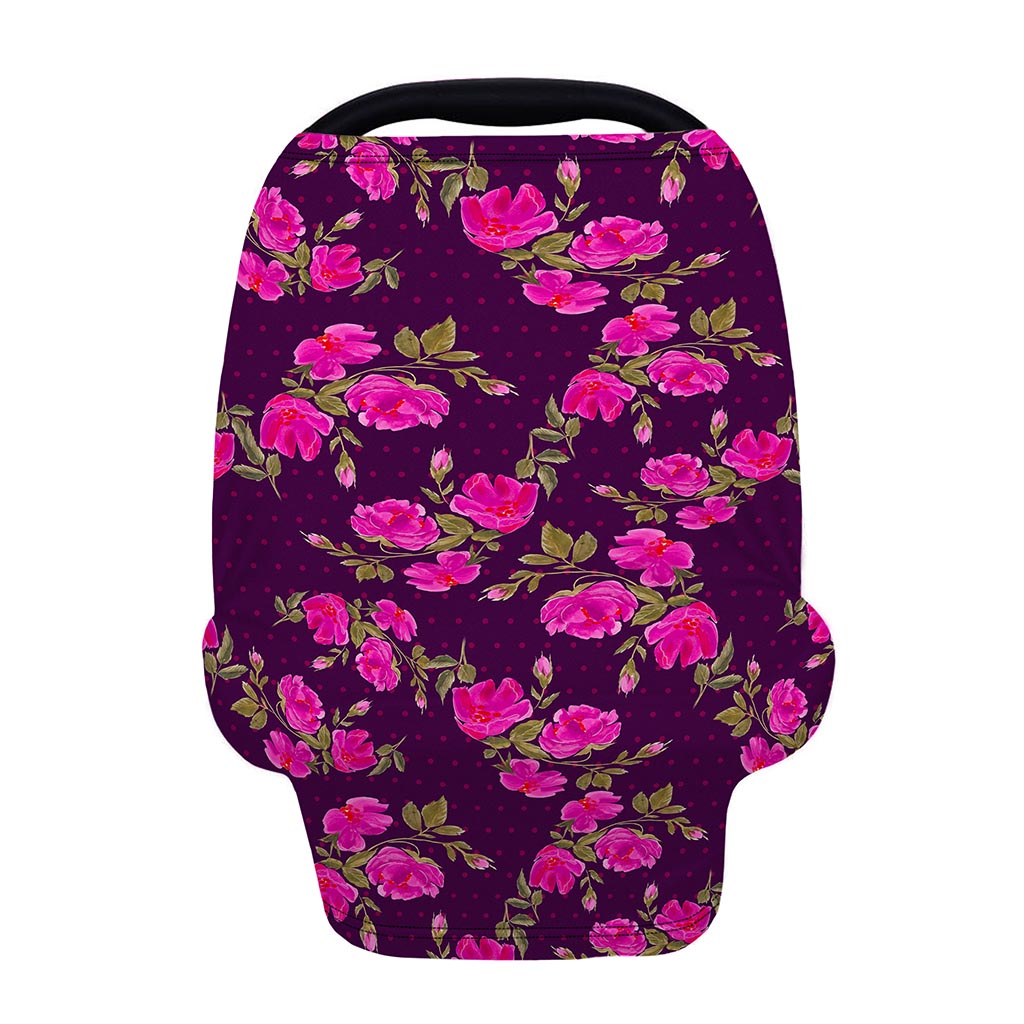 Purple Floral Flower Pattern Print Baby Seat Cover