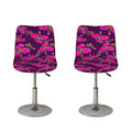 Purple Floral Flower Pattern Print Bar Stool Covers