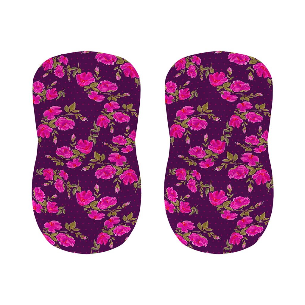 Purple Floral Flower Pattern Print Bar Stool Covers