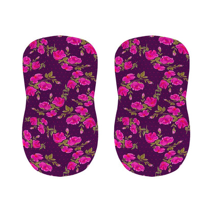Purple Floral Flower Pattern Print Bar Stool Covers