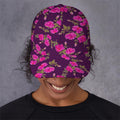 Purple Floral Flower Pattern Print Baseball Cap