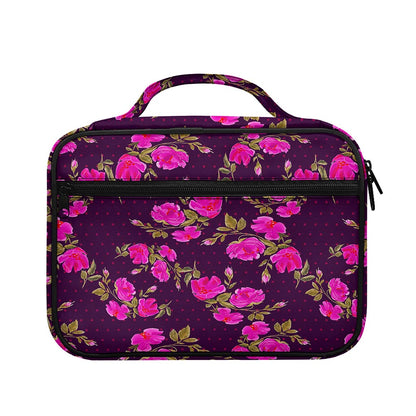 Purple Floral Flower Pattern Print Briefcase Bible Bag
