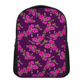 Purple Floral Flower Pattern Print Casual Backpack