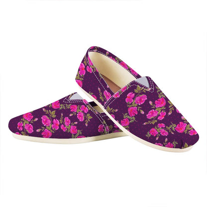 Purple Floral Flower Pattern Print Casual Shoes