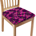 Purple Floral Flower Pattern Print Chair Cushion Cover