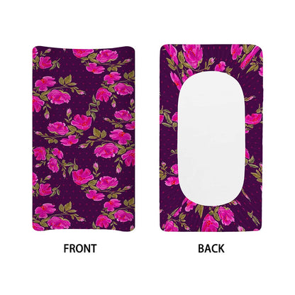 Purple Floral Flower Pattern Print Changing Pad Cover