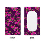 Purple Floral Flower Pattern Print Changing Pad Cover