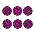 Purple Floral Flower Pattern Print Coaster Set