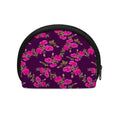 Purple Floral Flower Pattern Print Coin Purse