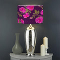 Purple Floral Flower Pattern Print Drum Lamp Shade