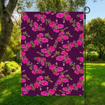 Purple Floral Flower Pattern Print Garden Flag