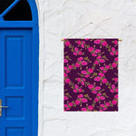 Purple Floral Flower Pattern Print Garden Flag