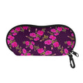 Purple Floral Flower Pattern Print Glasses Case