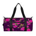 Purple Floral Flower Pattern Print Gym Bag