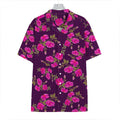 Purple Floral Flower Pattern Print Hawaiian Shirt