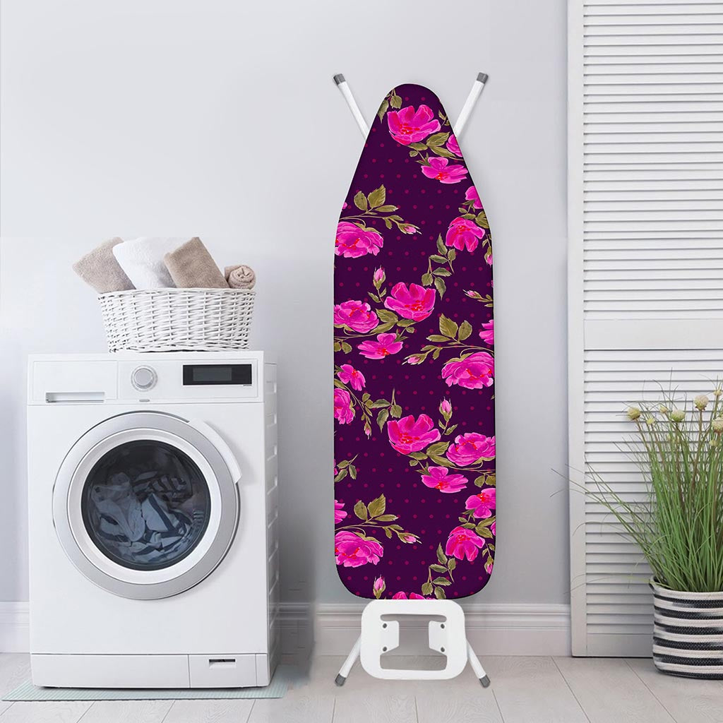 Purple Floral Flower Pattern Print Ironing Board Cover