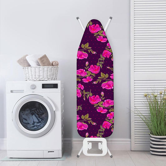 Purple Floral Flower Pattern Print Ironing Board Cover