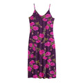 Purple Floral Flower Pattern Print Jersey Midi Cami Dress