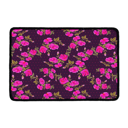 Purple Floral Flower Pattern Print Kitchen Mat