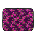 Purple Floral Flower Pattern Print Laptop Sleeve