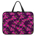 Purple Floral Flower Pattern Print Laptop Sleeve With Handle