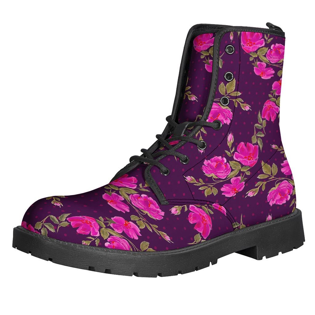 Purple Floral Flower Pattern Print Backpack