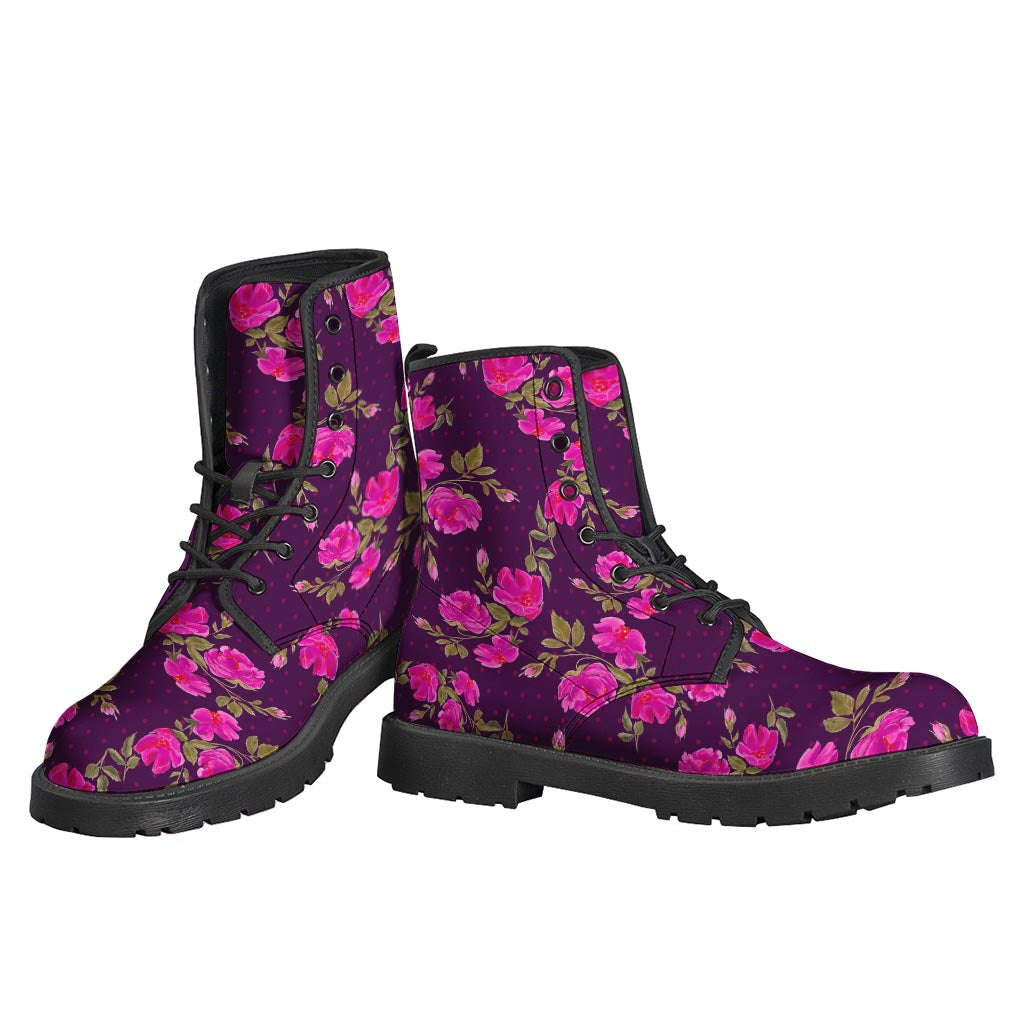 Purple Floral Flower Pattern Print Backpack
