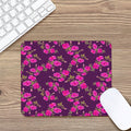 Purple Floral Flower Pattern Print Mouse Pad