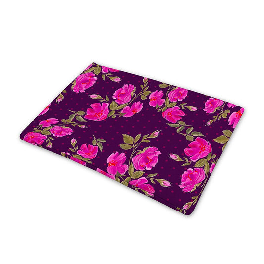 Purple Floral Flower Pattern Print Pet Cooling Mat Cover