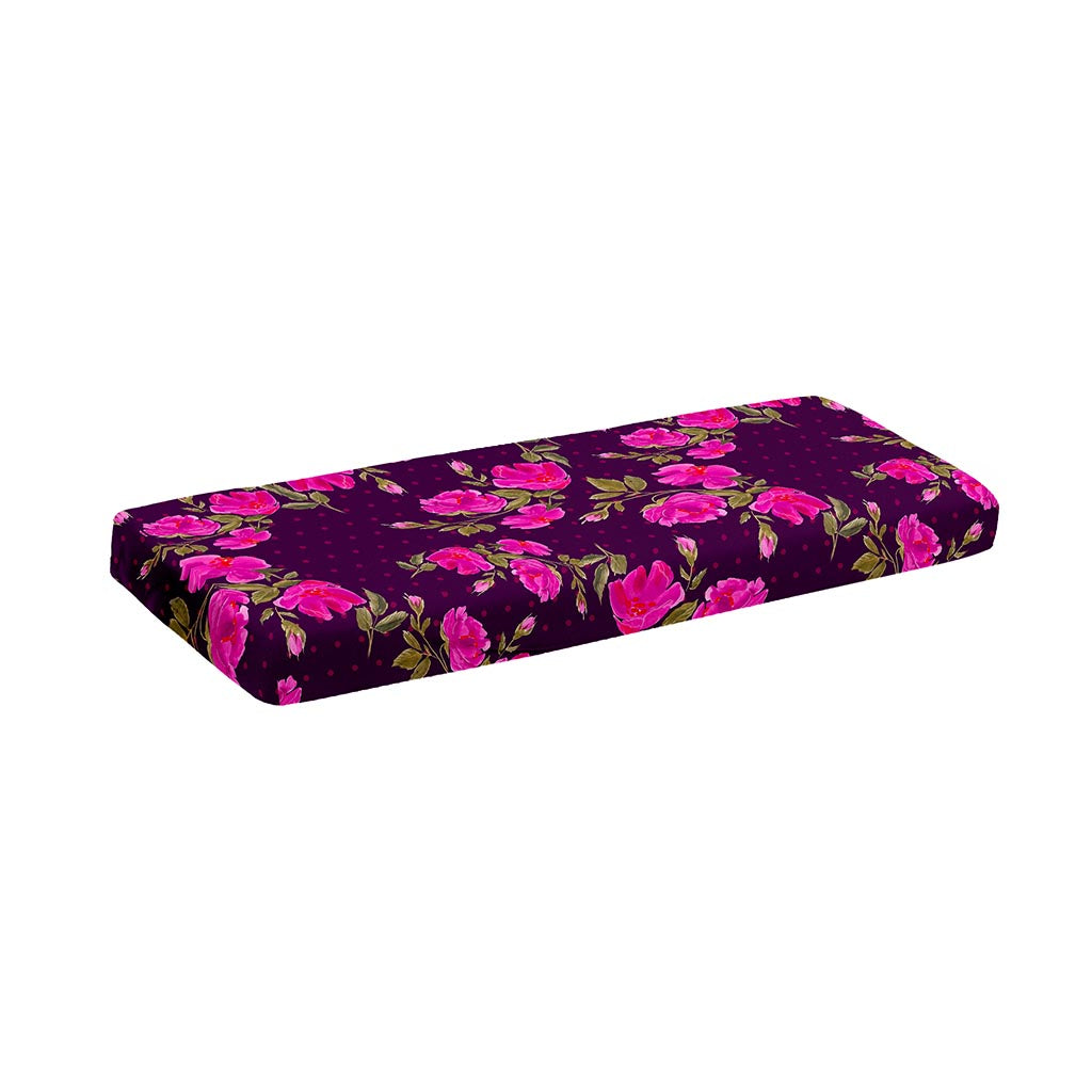 Purple Floral Flower Pattern Print Piano Keyboard Cover