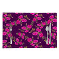 Purple Floral Flower Pattern Print Placemat