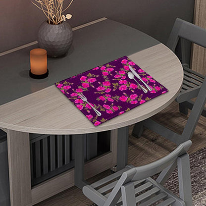 Purple Floral Flower Pattern Print Placemat