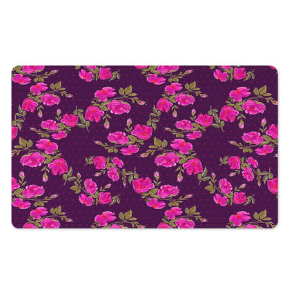 Purple Floral Flower Pattern Print Polyester Doormat